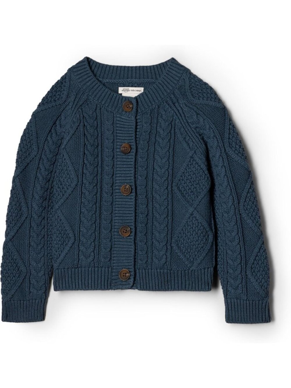 Cozy Unisex Cable Knit Cotton Fisherman Cardigan Sweater for Toddlers & Babies